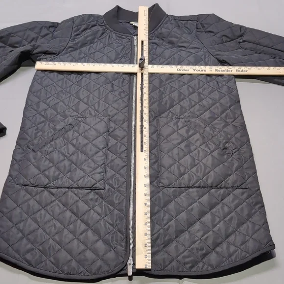 Zella Womens Black Quilted Chore Jacket Pocketed Long Sleev Full Zip Size M - Picture 4 of 6